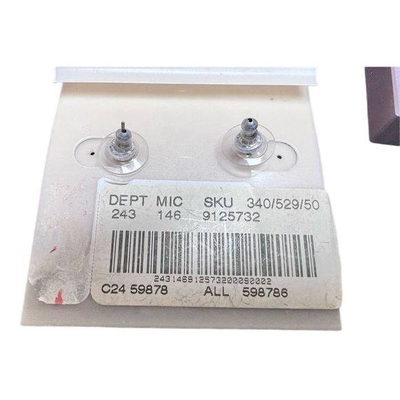 Preston & York Cubic Zirconia silver tone dangle earrings, new - Picture 2 of 2